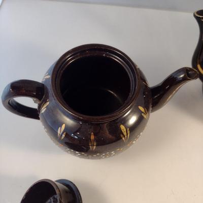 Pair of English Glazed Teapots