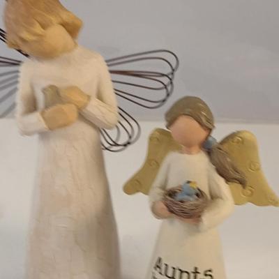 Collection of Home Decor- Willow Tree Figurines, Alabaster Pig, Rabbit Trinket Box