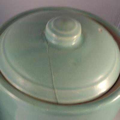 Pair of Glazed Ceramic Canisters- Marked USA