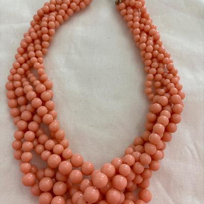 Six strand vintage bead necklace