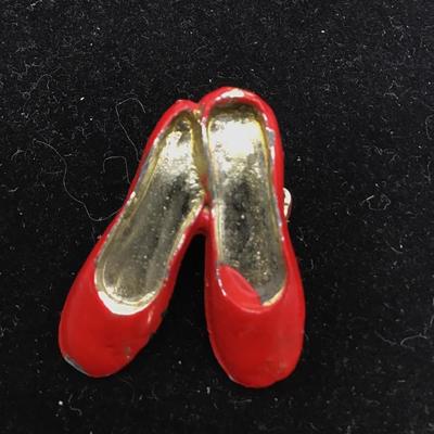 Vintage red dance shoes pin