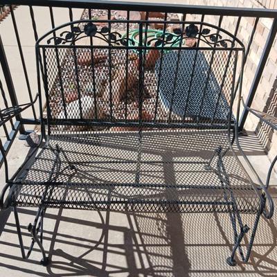 WROUGHT IRON MESS PATIO GLIDER