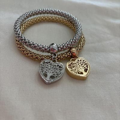 Hollow charmed bracelet with crystals inside