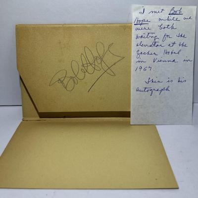 BOB HOPE Hand Signed Autograph in Vienna Austria 1957 in Very Good Preowned Condition.