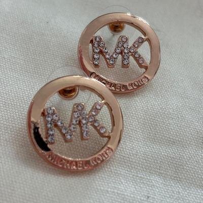 Michael Kors rose, gold, toned, stud, earrings