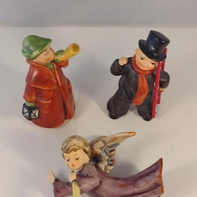 Collection of Three Hummels- Angel, Chimney Sweep, Boy with Horn and Lantern