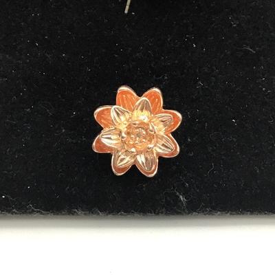 2 pcs / 1 pair rose gold lotus blossom flower stud earrings, earrings for brides, bridesmaids (MATTE/SHINY)