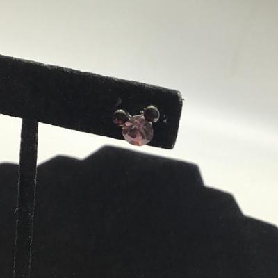 Minnie mouse head gem and Rhinestone pink earrings
