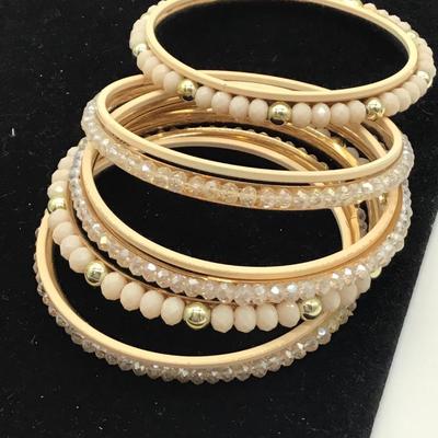 Kendall and James rose gold and light pink bracelet set