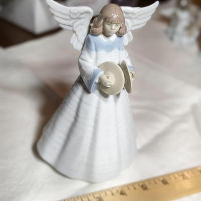 LLADRO 5876 Angel w/Cymbals Glossy Porcelain Tree Topper Figurine
