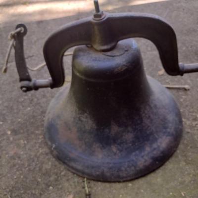 Vintage Cast Iron School/Church Bell USA No. 2 with Harness (MB)