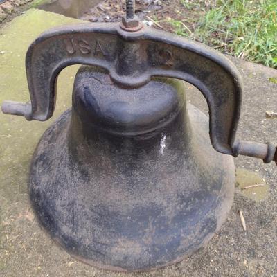 Vintage Cast Iron School/Church Bell USA No. 2 with Harness (MB)