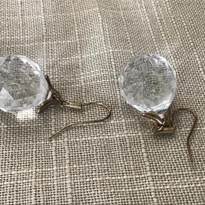 Vintage Large Faux Glass Disco Ball Earrings