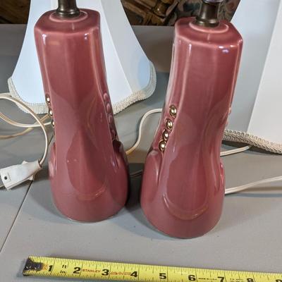 Truly MCM Vintage Pink Ceramic Lamps