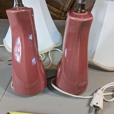 Truly MCM Vintage Pink Ceramic Lamps