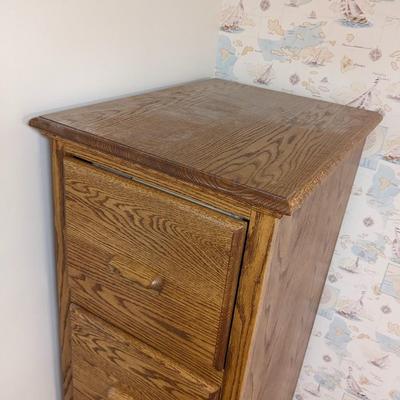 Solid Oak File Cabinet