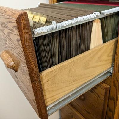 Solid Oak File Cabinet