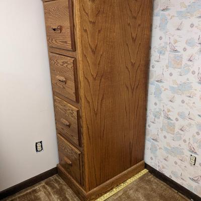 Solid Oak File Cabinet