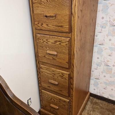 Solid Oak File Cabinet