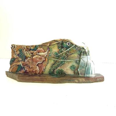 277 NanLee "Neptune's Chariot" Hand Painted Unpolished Onyx
