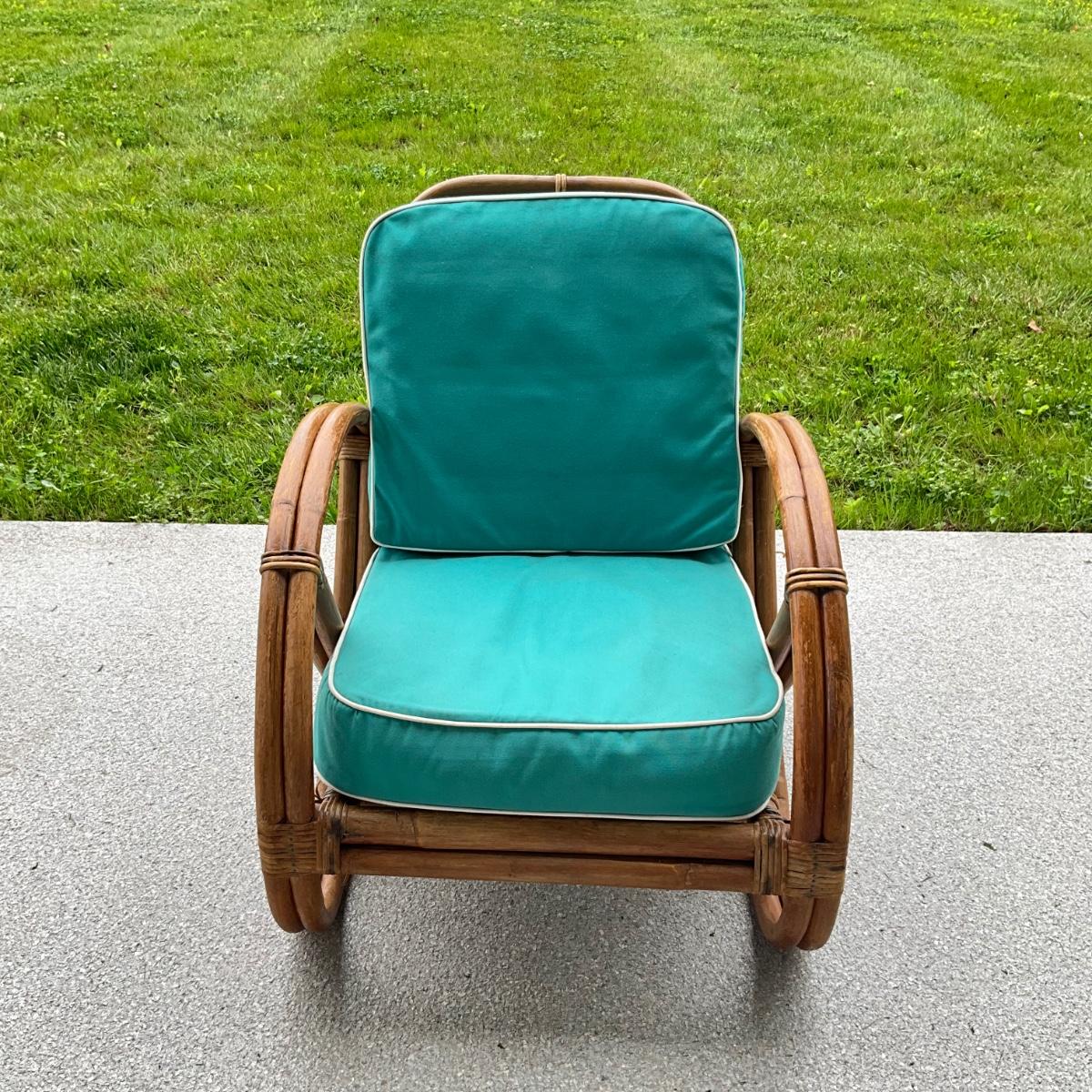 809 Mid Century Rattan Pretzel Chair | EstateSales.org