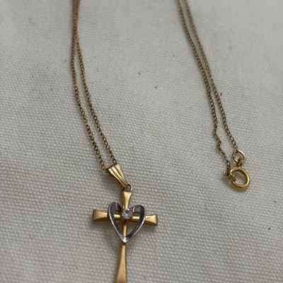 14 karat gold filled Cross necklace