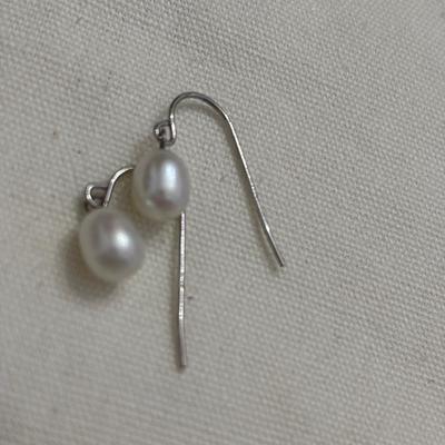 925 Sterling silver real pearl earrings