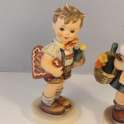 Pair of Hummel Figurines- Boy and Girl with Valentine Hearts