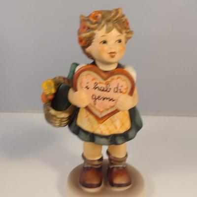 Pair of Hummel Figurines- Boy and Girl with Valentine Hearts