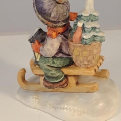 Pair of Hummel Figurines- Children Skiing and Sledding
