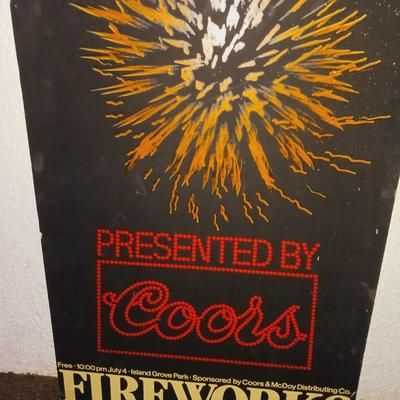 FIREWORKS PRESENTED BY COORS SIGN