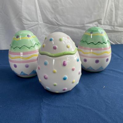 3 porcelain egg candles.