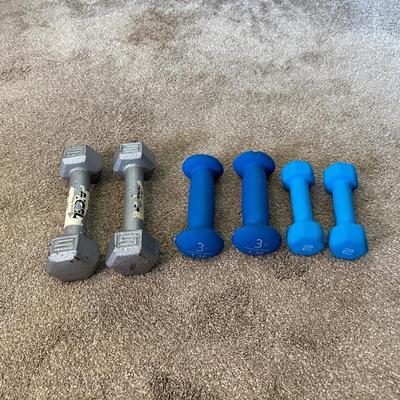 3 SETS OF DUMBBELLS