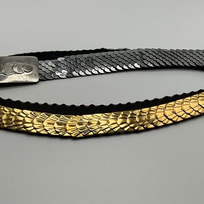 Metal expandable belts, silver and gold