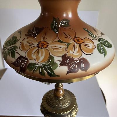 Vintage Hurricane Globe Brass Pole Floor Lamp 54" in Good Preowned Condition as Pictured.