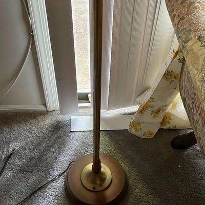 Vintage Hurricane Globe Brass Pole Floor Lamp 54" in Good Preowned Condition as Pictured.