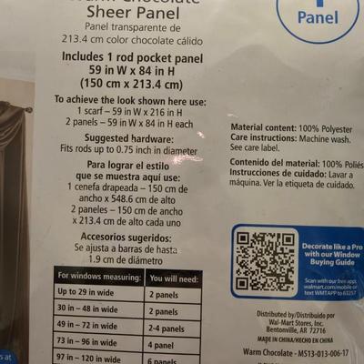 New 1 Panel Chocolate Sheer Panel
