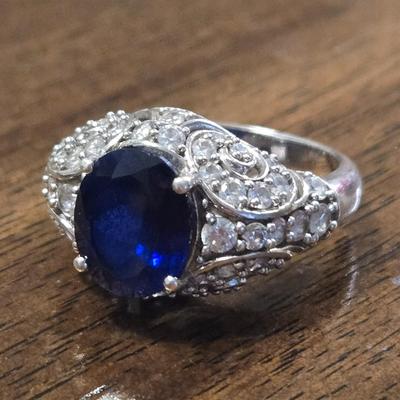 Sterling Silver & Sapphire Ring