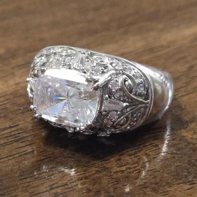 Sterling Silver and Cubic Zirconia Ring