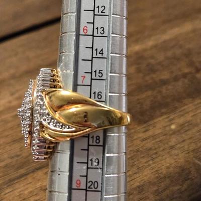 Gold over Sterling Silver and Cubic Zirconia Ring