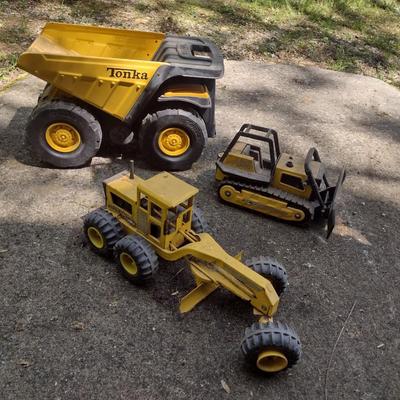 Tonka Dump Truck, Grader, and Bulldozer (MB)