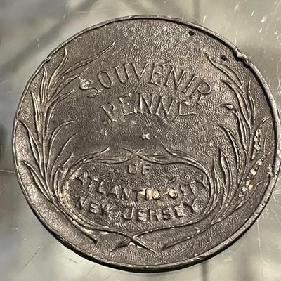 Vintage Atlantic City c1920's New Jersey Lucky Penny Native American Indian Head Large Souvenir Keepsake Memorabilia Token.