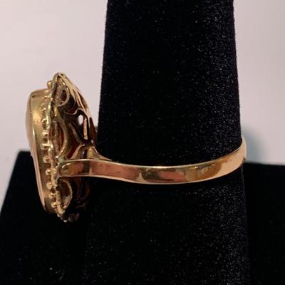 18k Yellow Gold Cameo Estate Ring Size 8 5 grams