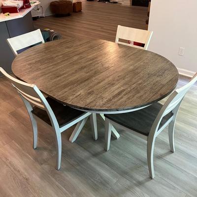 Wood Dining Table w/ Leaf & Four Chairs (DR-MK)