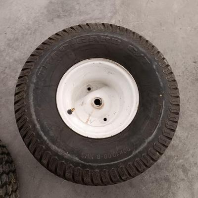 Two Small tires - 20x10.00 - 8 NHS Kenda & Trac card C/T- with rims