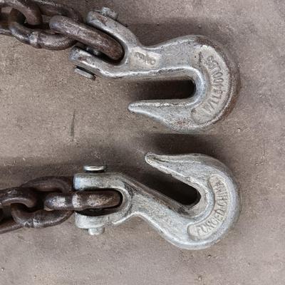 Approx. 10' tow chain with hooks on ends and a smaller chain with a hook
