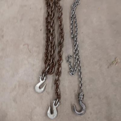 Approx. 10' tow chain with hooks on ends and a smaller chain with a hook