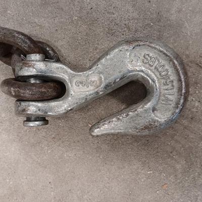 Approx. 10' tow chain with hooks on ends and a smaller chain with a hook