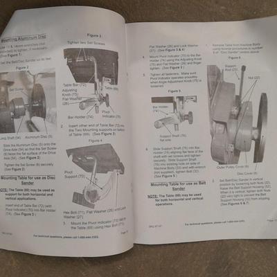 Central Machinery 4" x 6" Belt / Disc sander Model 97181 - Extra belts & Instructions