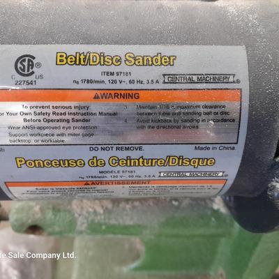 Central Machinery 4" x 6" Belt / Disc sander Model 97181 - Extra belts & Instructions